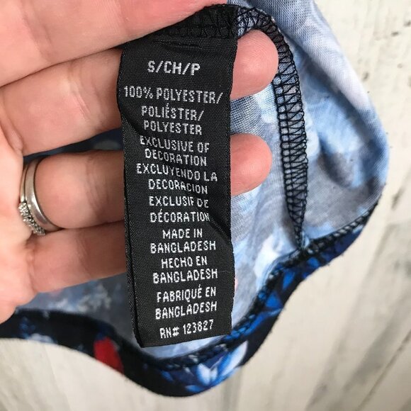 Fresh Prints of Bel Air ringer tee skulls roses grunge goth whimsical size Small - Picture 7 of 7